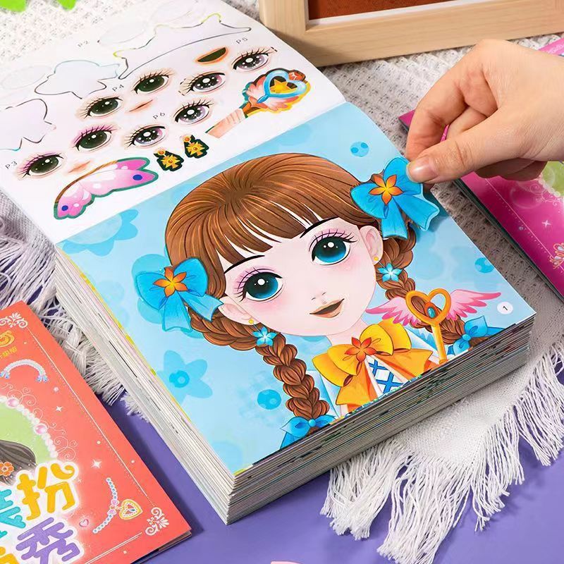 Beauty Makeup Book - Книга-игра с наклейками «Принцесса», головоломка для