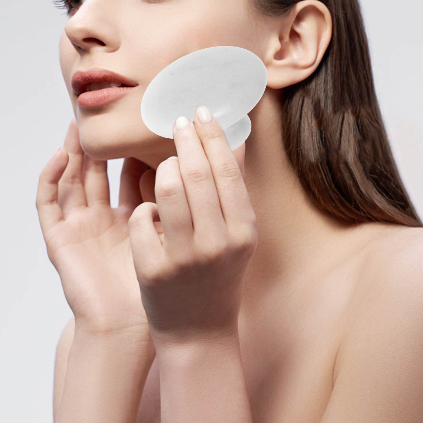 Face Massager - Нефритовый массажный роллер для лица, белый
