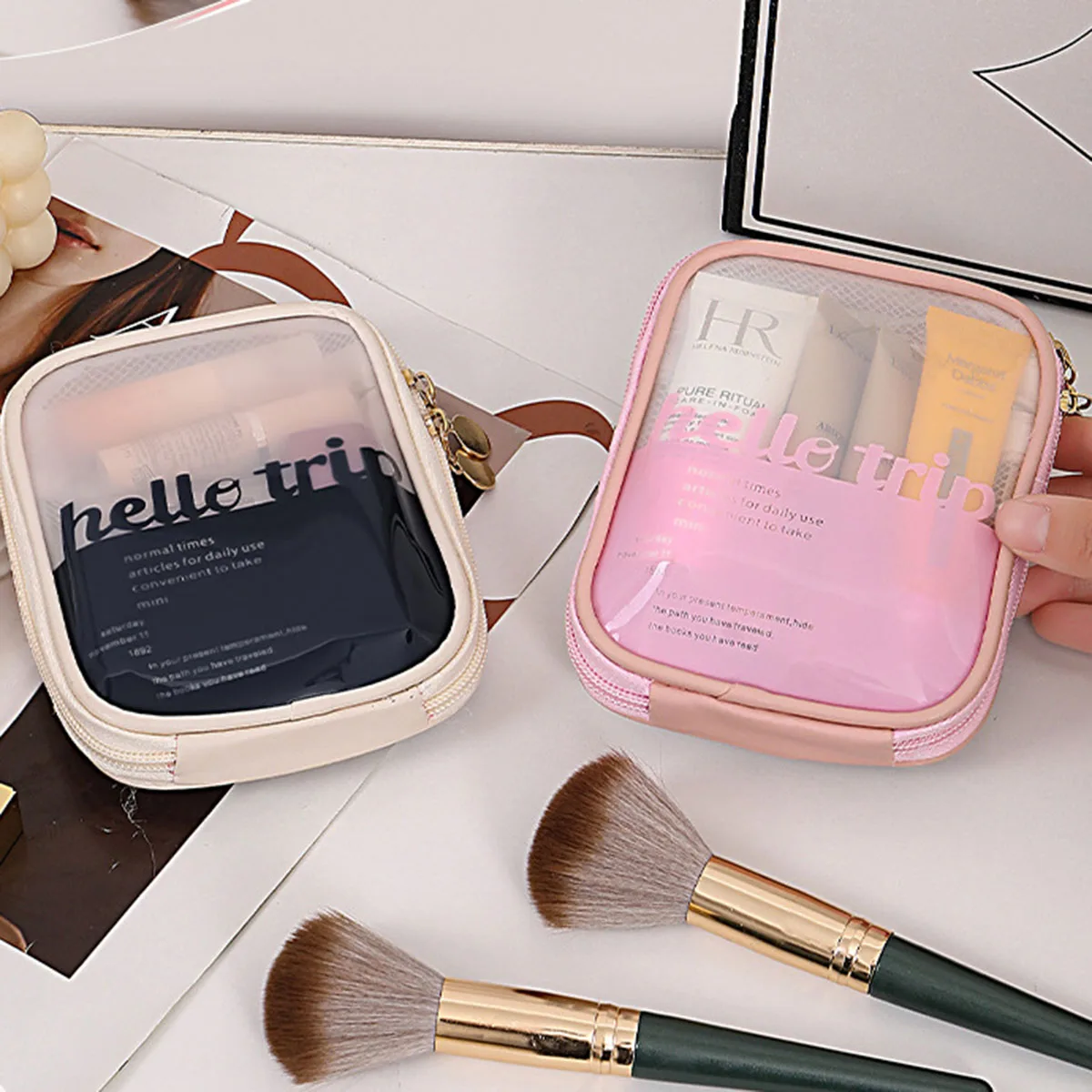 Beauty Kiss Makeup - Прозрачный портативный косметический чехол-органайзер для помады,