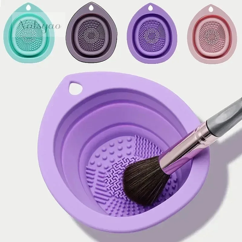 Beauty Makeup Eyeshadow - Силиконовая складная коробка для чистки кистей